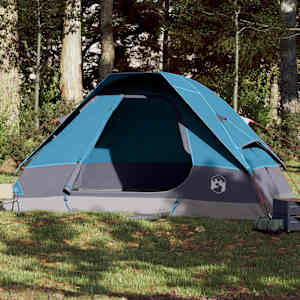 Družinski šotor za 6 oseb moder vodoodporen