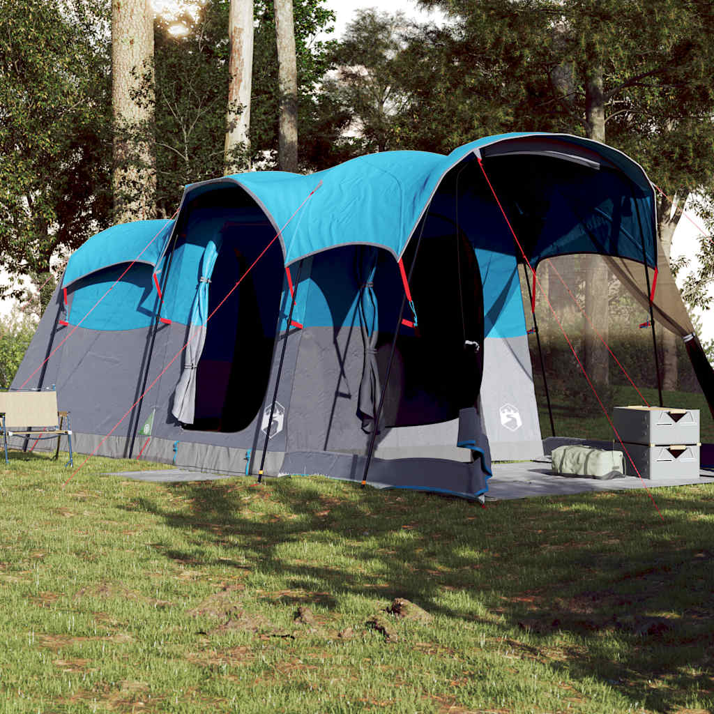 vidaXL Tunneltent voor gezin 8-persoons waterdicht blauw afbeelding