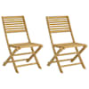 vidaXL Kokkupandavad toolid 2 tk 48,5x61,5x87 cm, t&auml;ispuit, akaatsia