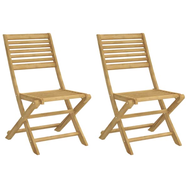 vidaXL Kokkupandavad toolid 2 tk 48,5x61,5x87 cm, t&auml;ispuit, akaatsia