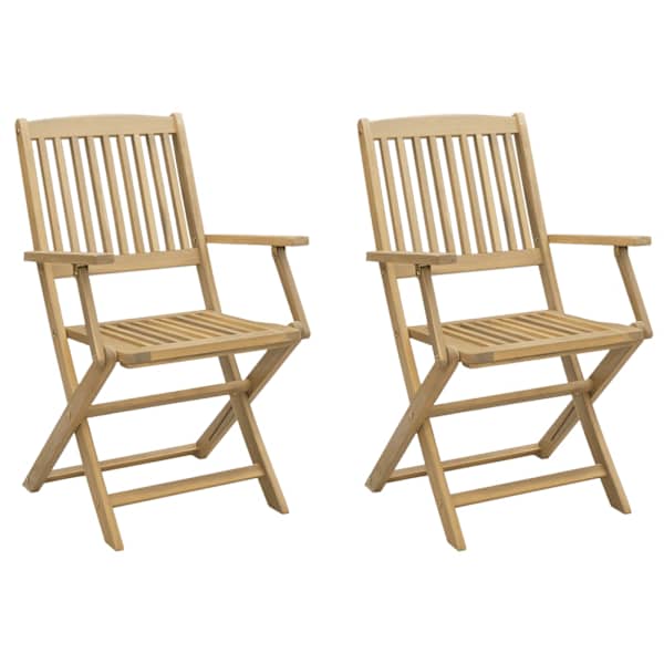 vidaXL Kokkupandavad toolid 2 tk 58x54,5x90 cm, t&auml;ispuit, akaatsia