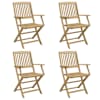 vidaXL Kokkupandavad toolid 4 tk 57,5x54,5x90 cm, t&auml;ispuit, akaatsia