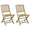 vidaXL Kokkupandavad toolid 2 tk 57x48,5x90 cm, t&auml;ispuit, akaatsia
