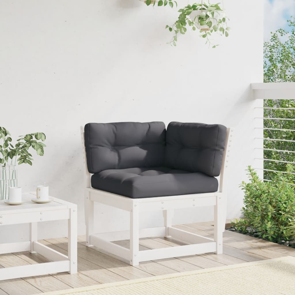 Thumbnail - vidaXL Garten-Ecksofa mit Kissen Weiß 73x73x78 cm Massivholz Kiefer