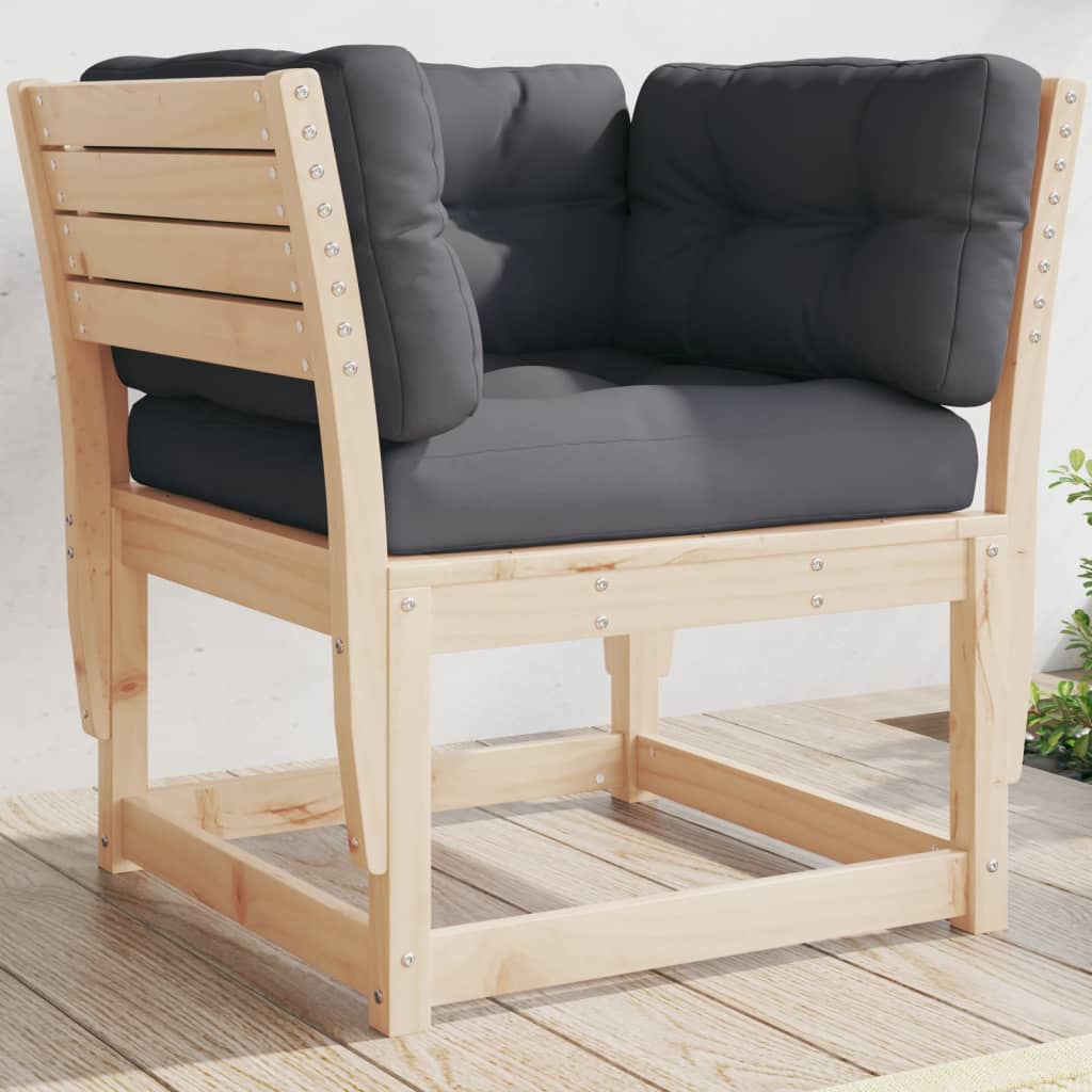 vidaXL Gartensofa mit Armlehnen und Kissen Massivholz Kiefer