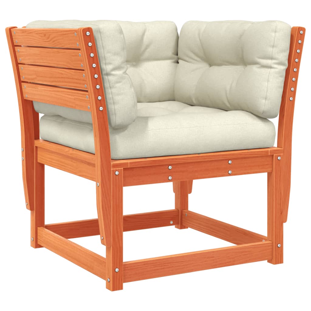Thumbnail - vidaXL Gartensofa mit Armlehnen und Kissen Braun Massivholz Kiefer