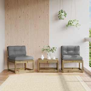 Vrtni kavč z blazino 2 kosa impregnirana borovina