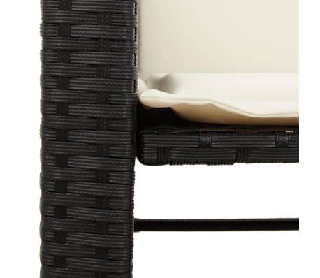 Casaria Polyrattan Ligbed - Incl. Klaptafel & Kussen - Zwart Crème