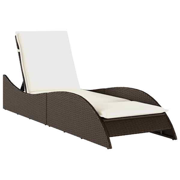 vidaXL p&auml;evitustool padjaga, pruun, 60x205x73 cm, pol&uuml;rotang