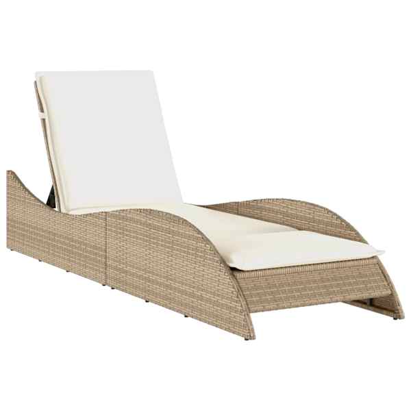 vidaXL p&auml;evitustool padjaga, beež, 60x205x73 cm, pol&uuml;rotang