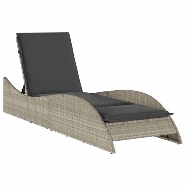 vidaXL p&auml;evitustool padjaga, helehall, 60x205x73 cm, pol&uuml;rotang