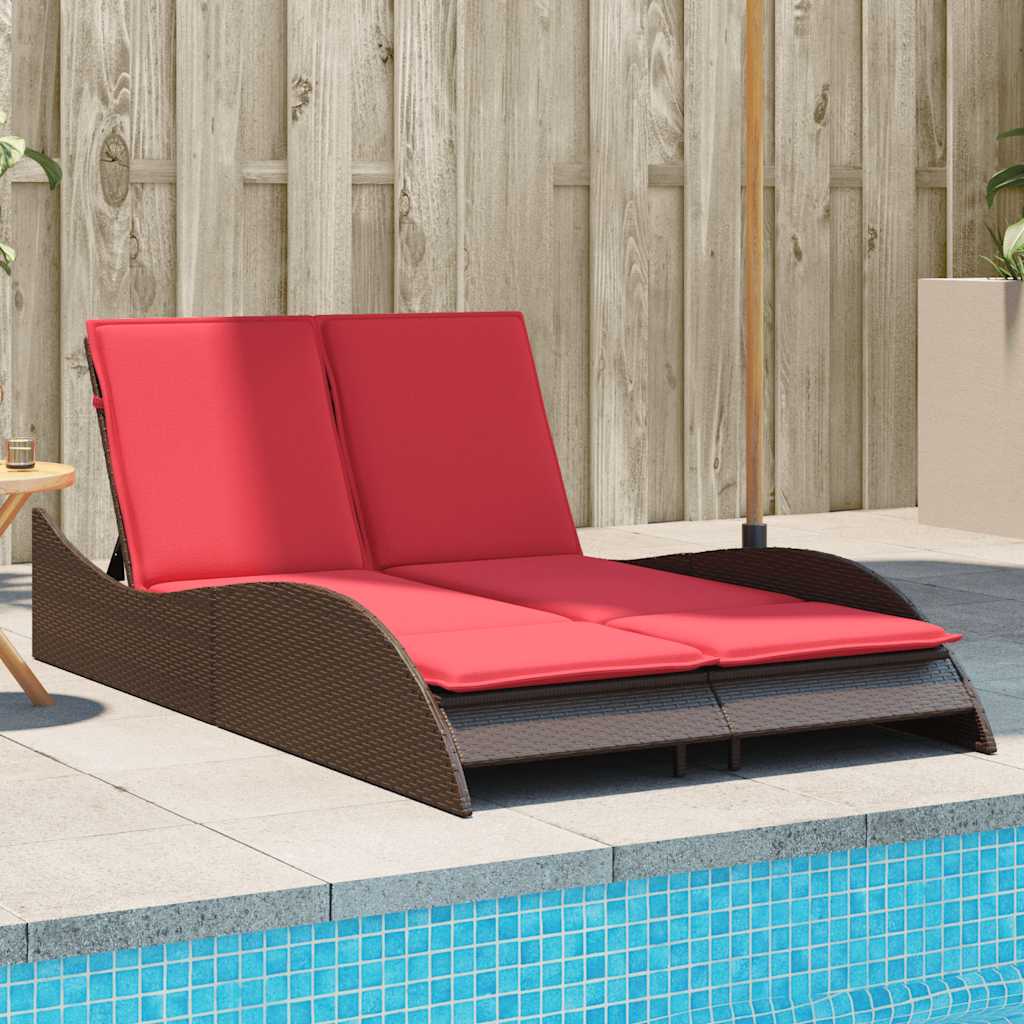 vidaXL Sols&auml;ng med dynor brun 114x205x73 cm konstrotting