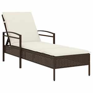 vidaXL p&auml;evitustool padjaga, pruun, 63x200x81 cm, pol&uuml;rotang