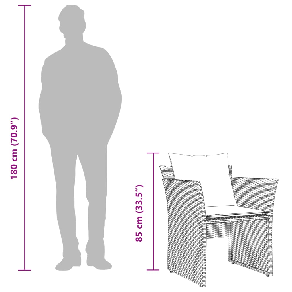 Krzesło ogrodowe z podnóżkiem, jasnoszare, polirattan