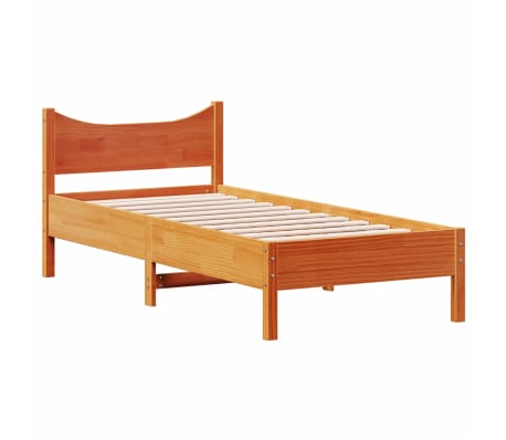 vidaXL Bedframe zonder matras massief grenenhout wasbruin 90x200 cm