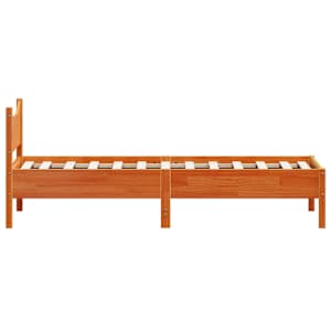 Postel bez matrace voskově hnědá 90 x 200 cm masivní borovice - obrázek 5