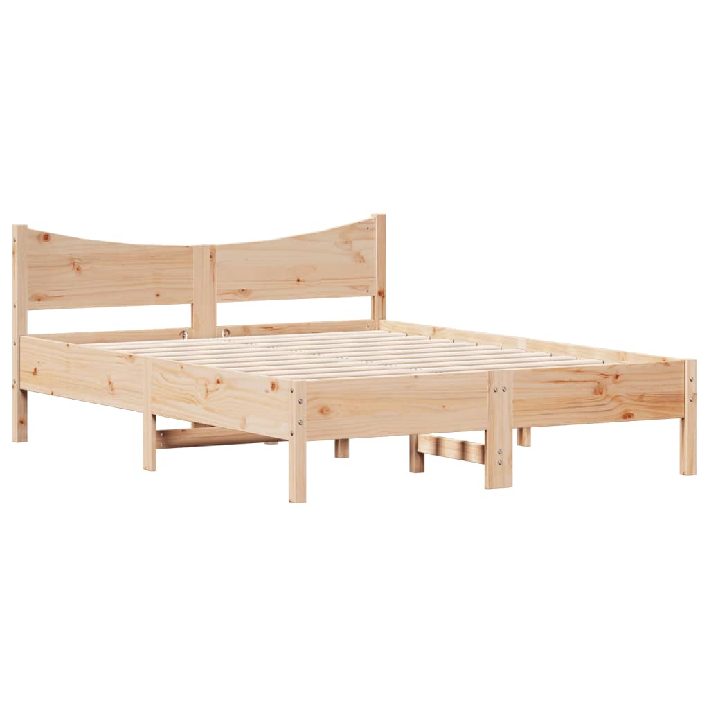 vidaXL Bedframe zonder matras massief grenenhout 140x190 cm afbeelding