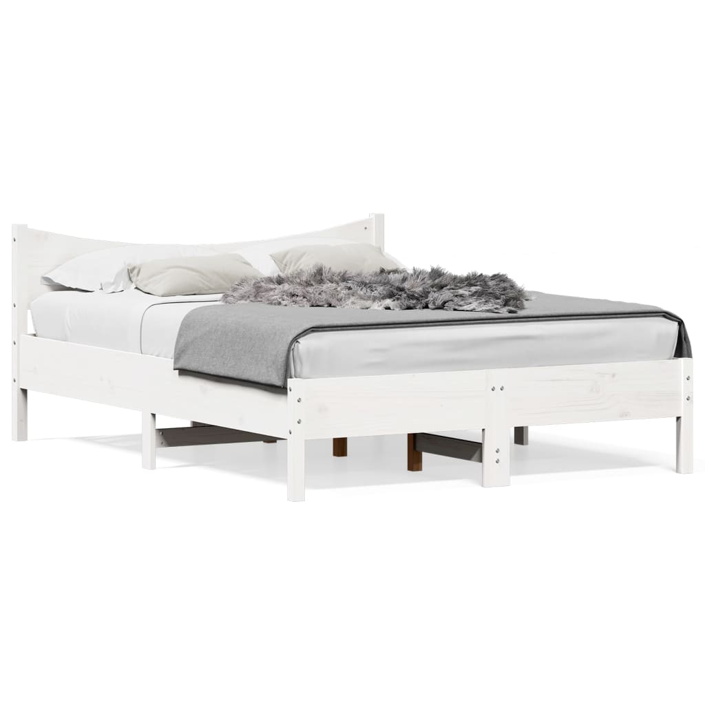 vidaXL Bedframe zonder matras massief grenenhout wit 120x190 cm, foto 3