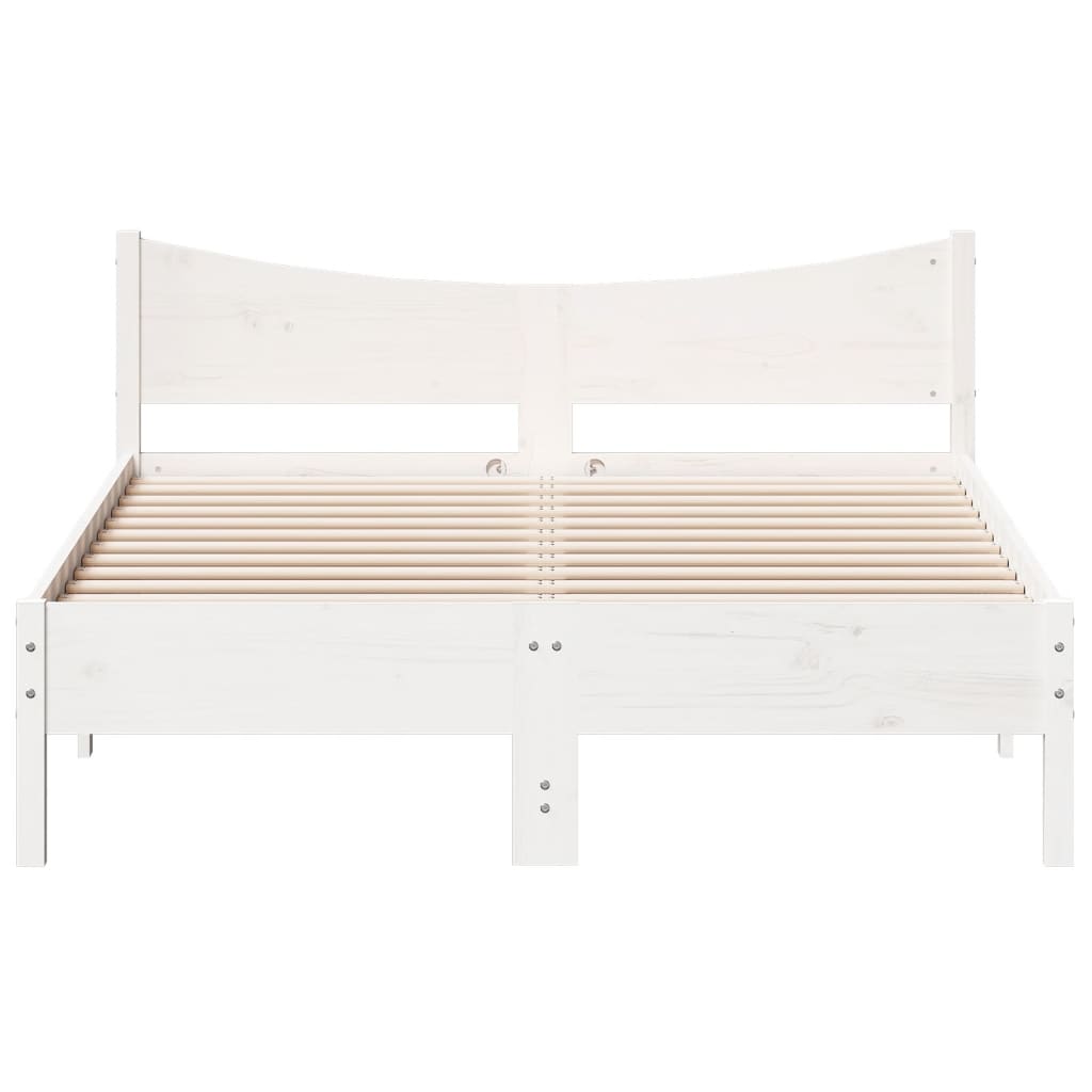 vidaXL Bedframe zonder matras massief grenenhout wit 120x190 cm, foto 4