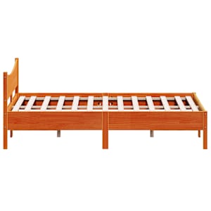 Postel bez matrace voskově hnědá 120 x 190 cm masivní borovice - obrázek 5