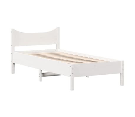 vidaXL Bed Frame without Mattress White 90x190 cm Single Solid Wood Pine