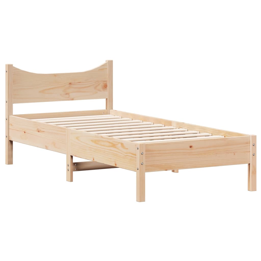 vidaXL Bedframe zonder matras massief grenenhout 75x190 cm afbeelding