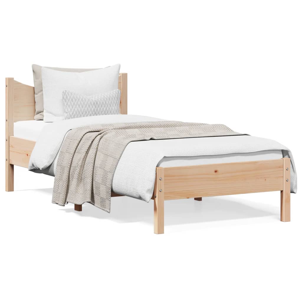 Rám postele 75 x 190 cm masivní borové dřevo