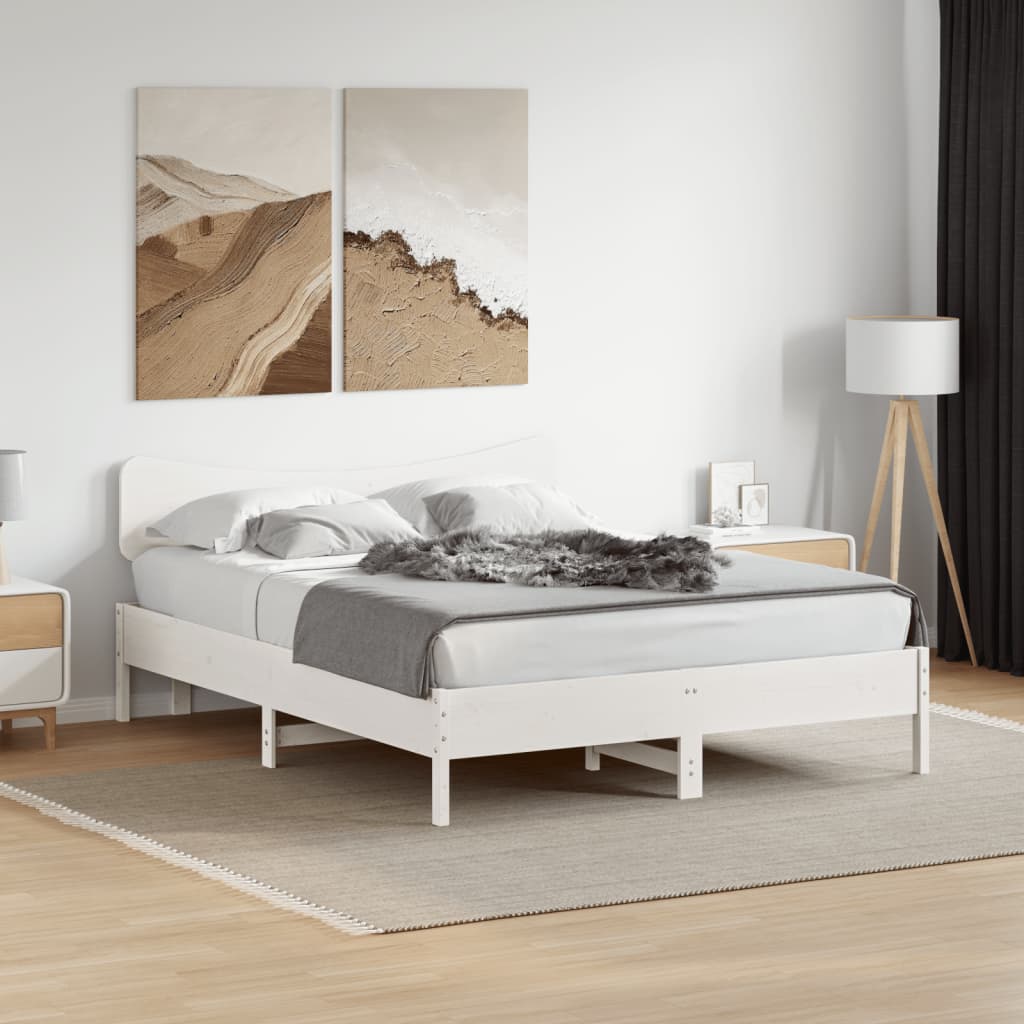 vidaXL fehér tömör fenyőfa fejtámla 150 cm