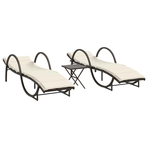 vidaXL lamamistoolid 2 tk, lauaga, pruun, pol&uuml;rotang