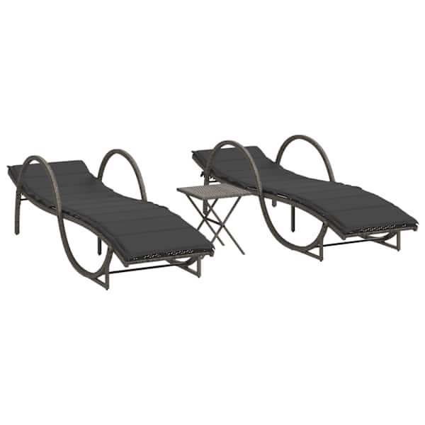 vidaXL lamamistoolid 2 tk, lauaga, hall, pol&uuml;rotang