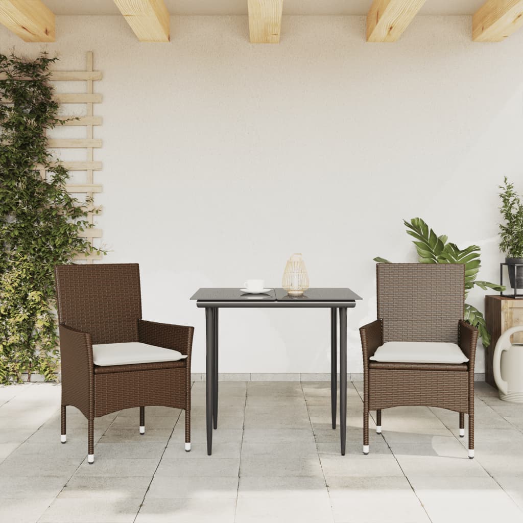 vidaXL 2 db barna polyrattan kerti szék párnával