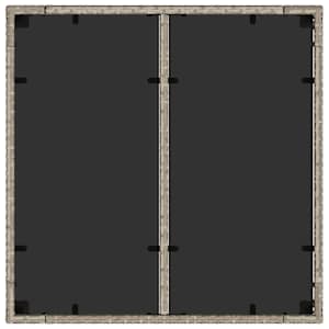 Zahradní stůl skleněná deska světle šedý 90x90x75 cm polyratan - obrázek 8