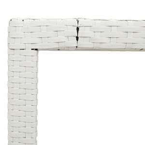 Zahradní stůl se skleněnou deskou bílý 150x90x75 cm polyratan - obrázek 10