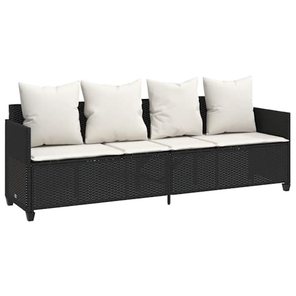 vidaXL lamamistool patjadega, must pol&uuml;rotang