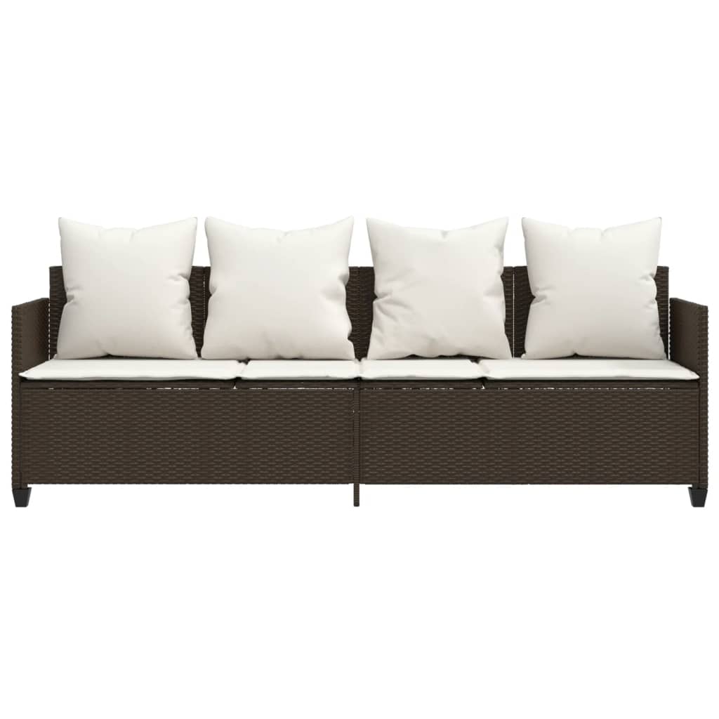 Chaise Longue avec Coussins Siège Transat Jardin Noir Résine en ligne Tressée vidaXL