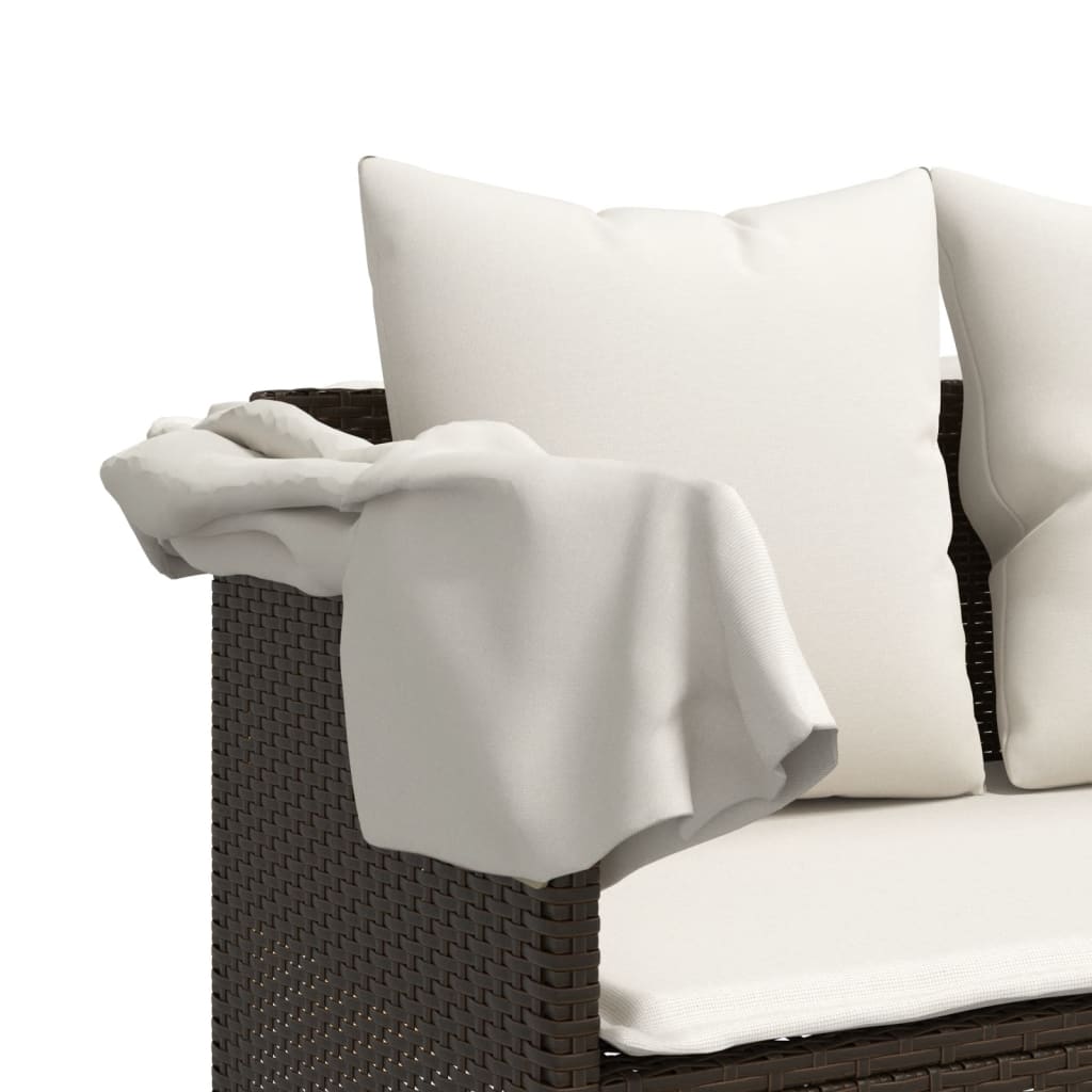 Chaise Longue ventes exceptionnelles avec Coussins Siège Transat Jardin Noir Résine Tressée vidaXL