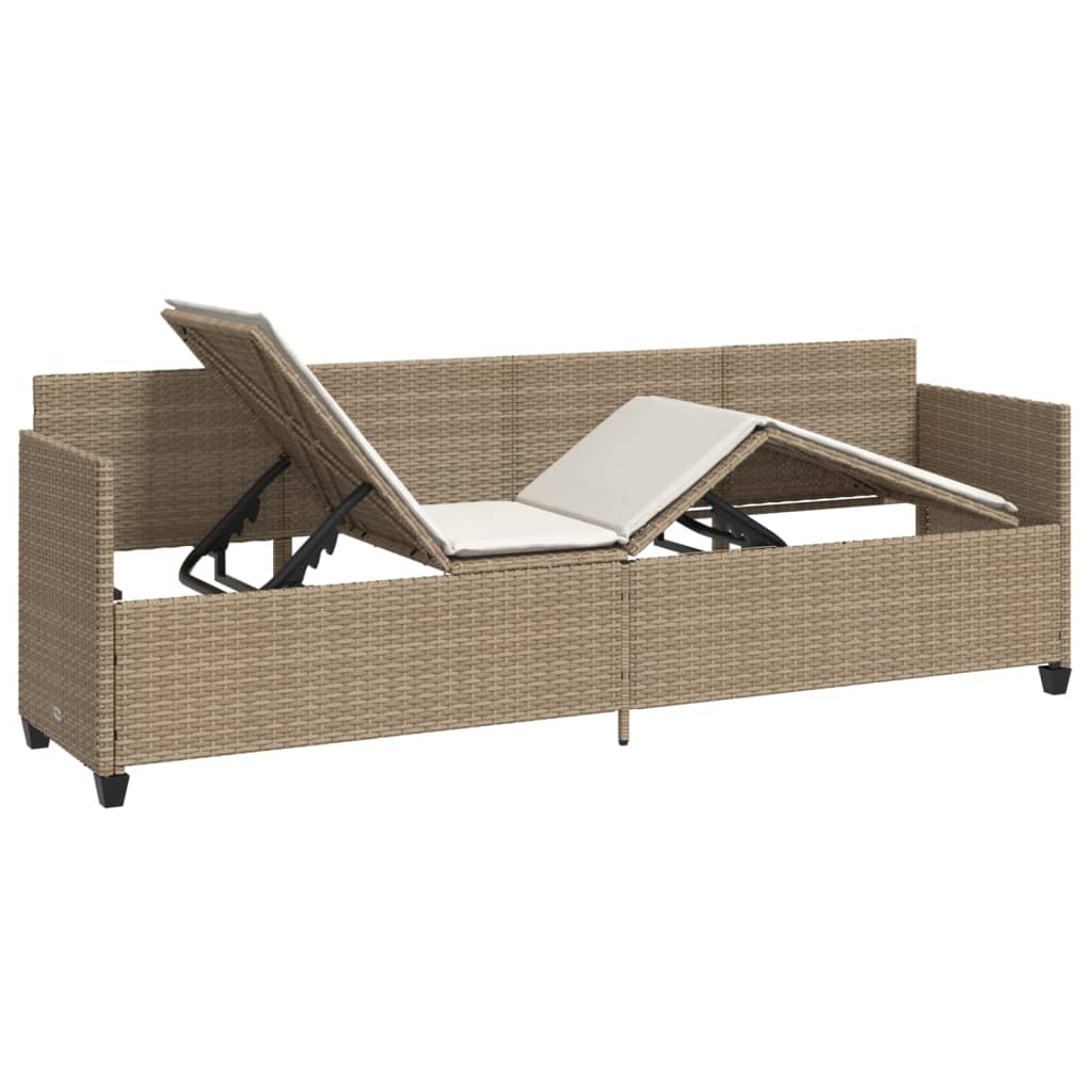 Remises Chaise Longue avec Coussins Siège Transat Jardin Noir Résine Tressée vidaXL