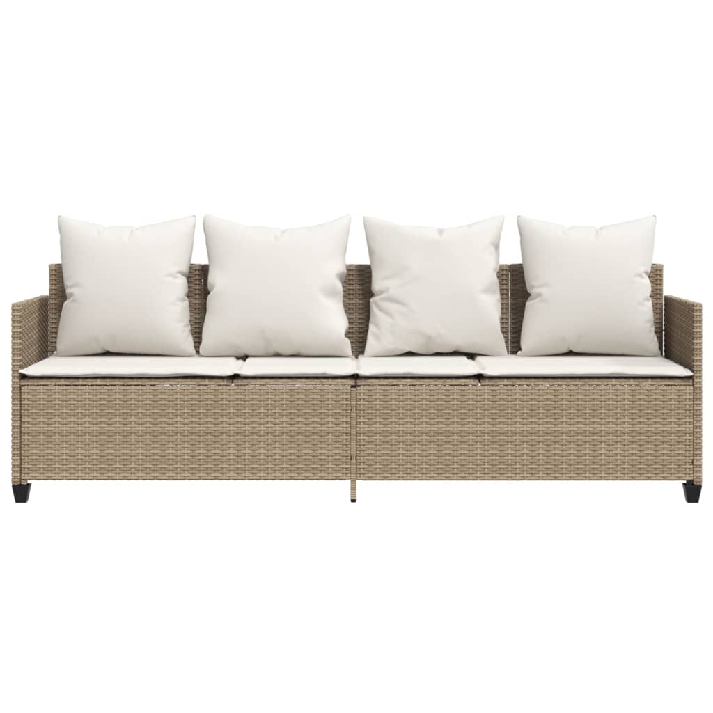 Chaise Longue en ligne avec Coussins Siège Transat Jardin Noir Résine Tressée vidaXL