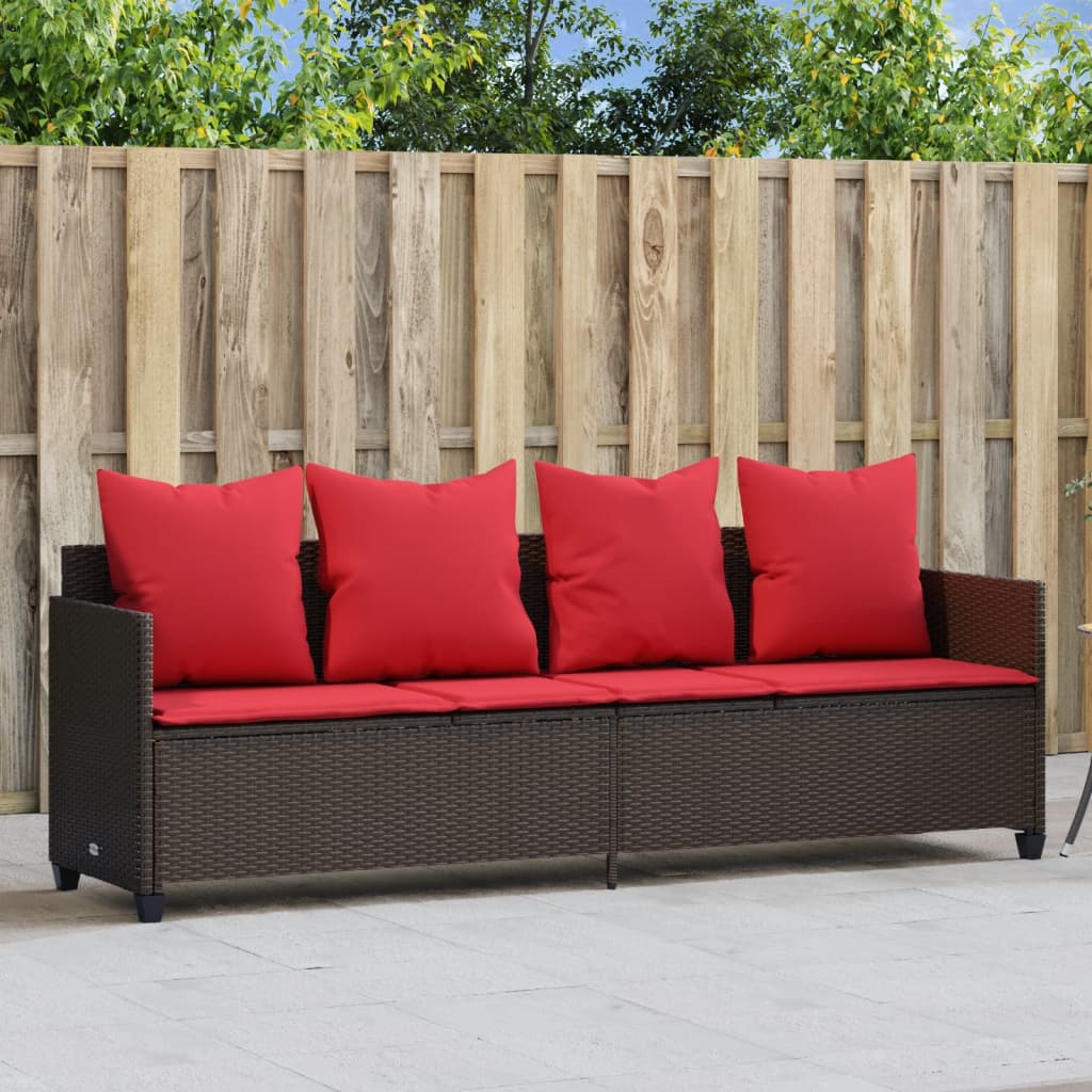Sun Lounger Brown, Red
