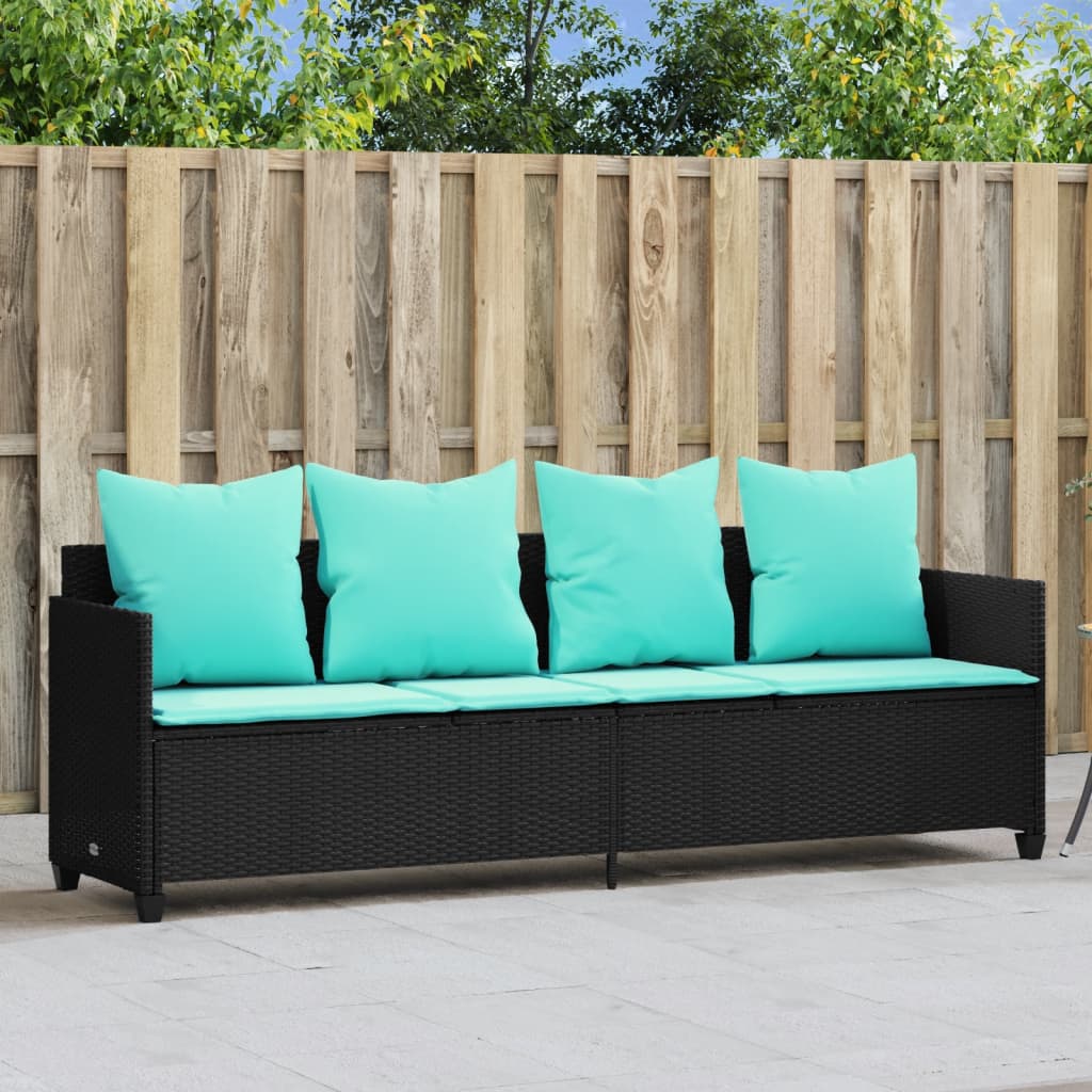 Sun Lounger Black and Turquoise