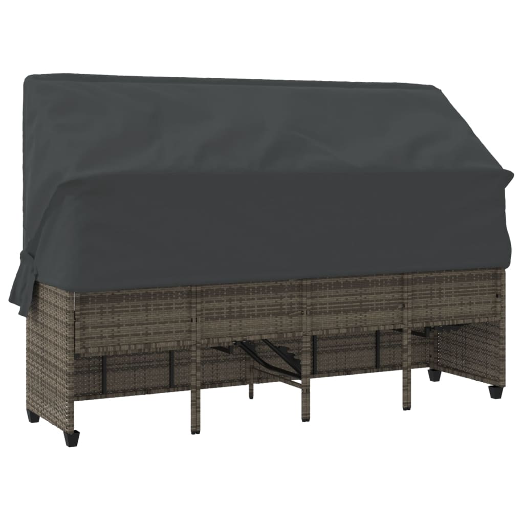 Chaise Longue avec Coussins Siège Transat Jardin collection Noir Résine Tressée vidaXL
