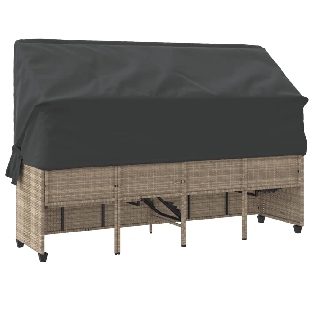 Chaise Longue avec Coussins Siège Transat vendu Jardin Noir Résine Tressée vidaXL