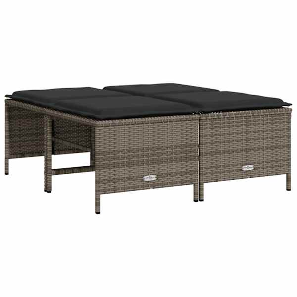 vidaXL aiataburetid istmepadjaga 4 tk, hall, pol&uuml;rotang