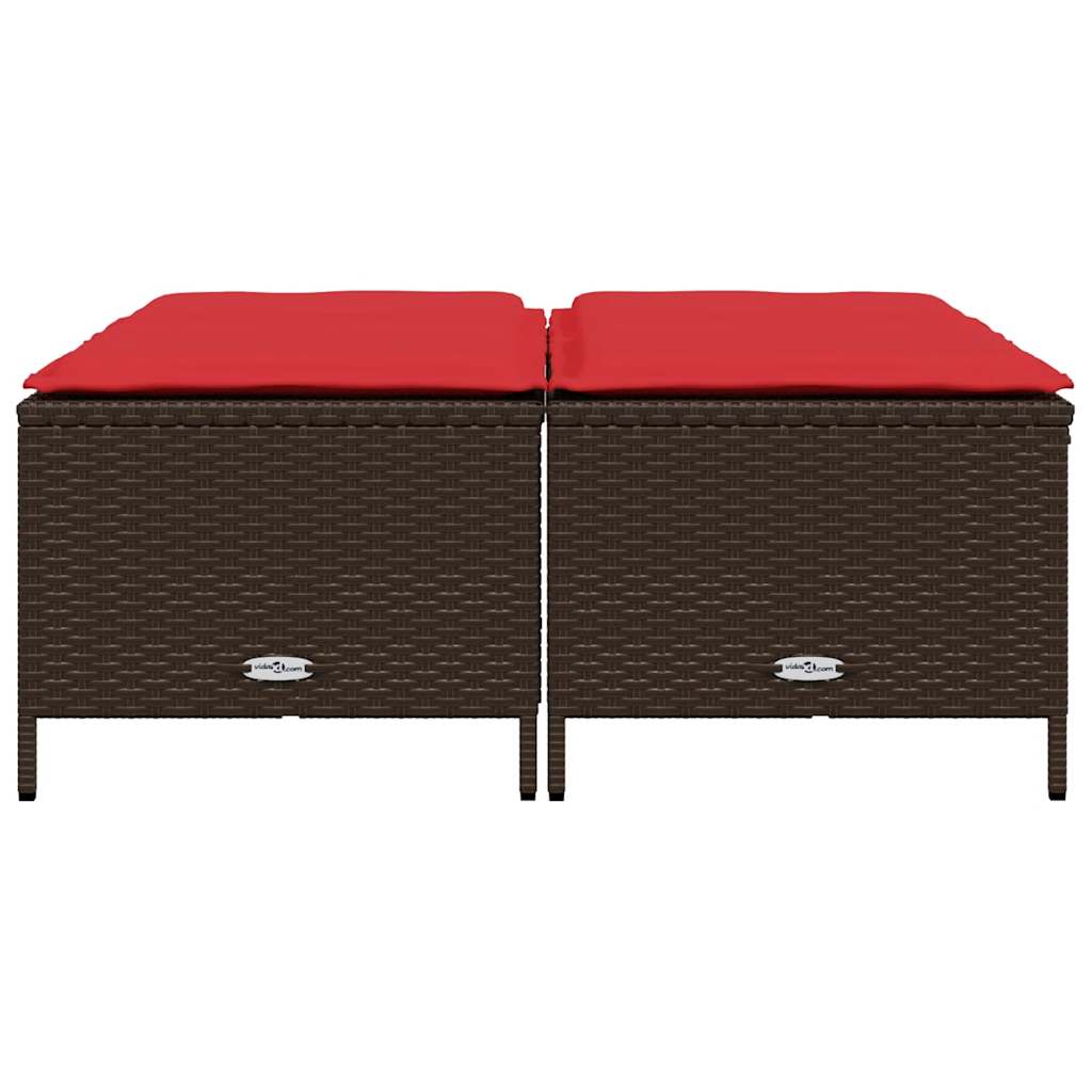 vidaXL Tuinstoelen met kussens 4 stuks Bruin Poly Rotan