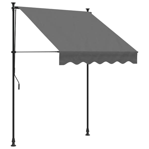 vidaXL sisset&otilde;mmatav varikatus, antratsiit, 150x150 cm, kangas/teras