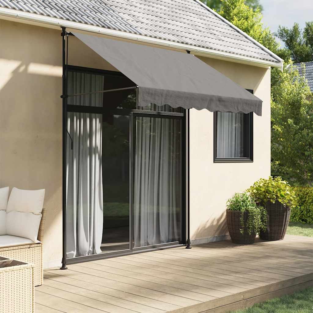vidaXL Copertină retractabilă, antracit, 200x150 cm, țesătură și oțel