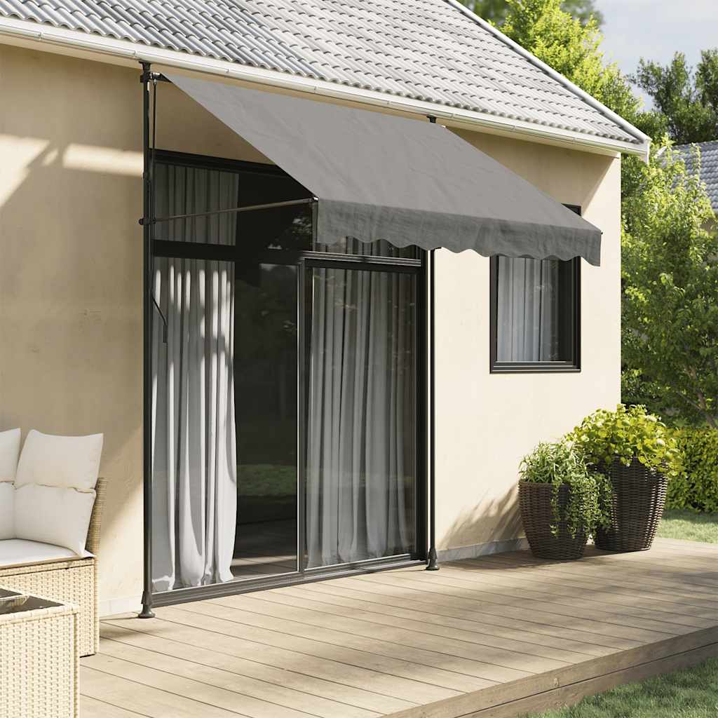 vidaXL Copertină retractabilă, antracit, 200x150 cm, țesătură și oțel