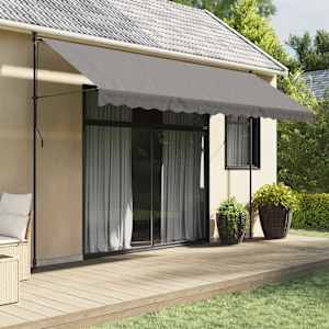 Zložljiva tenda antracit 400x150 cm tkanina in jeklo