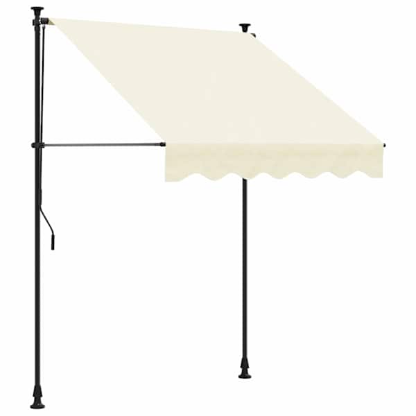 vidaXL sisset&otilde;mmatav varikatus, kreemjas, 200x115 cm, kangas/teras