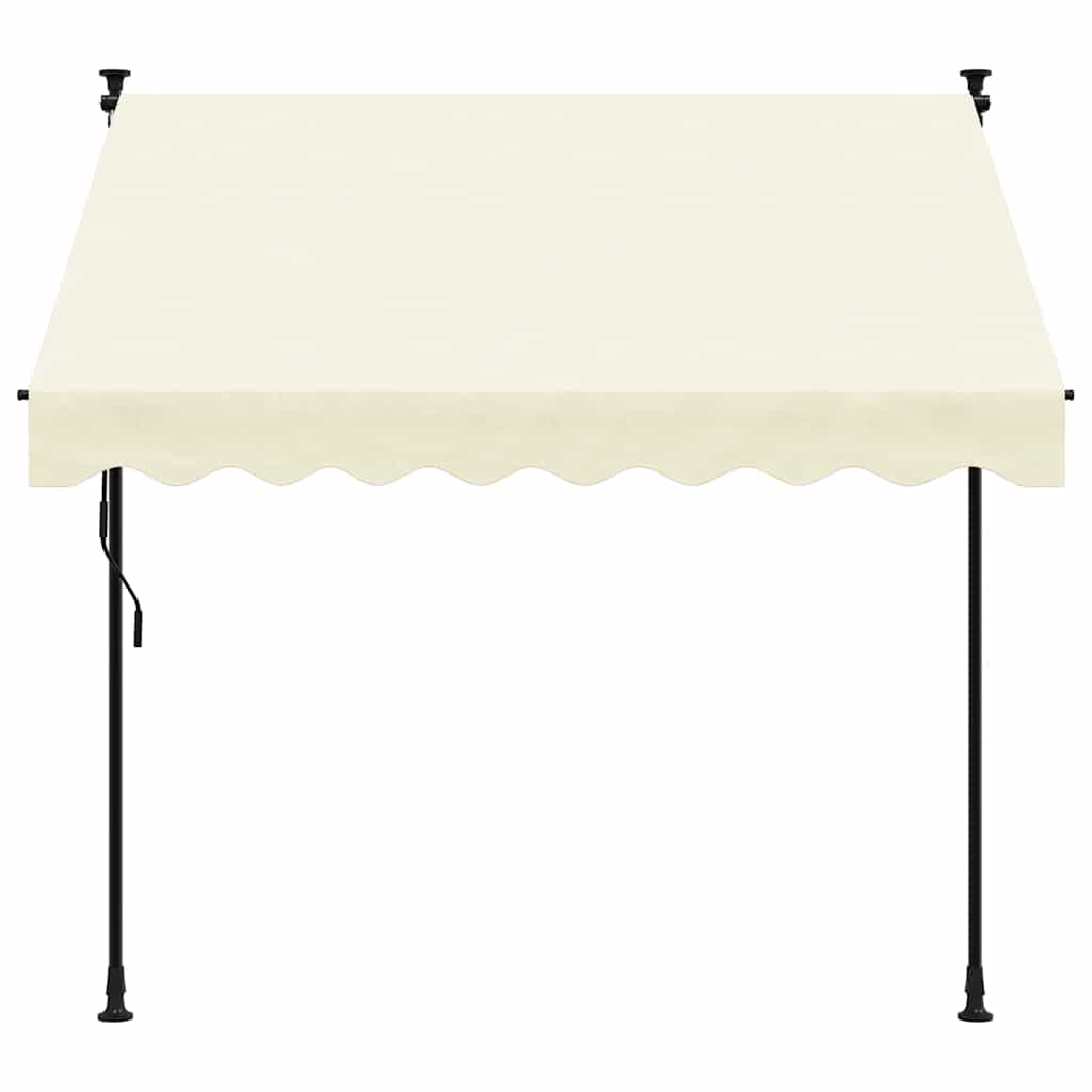 vidaXL krémszínű szövet és acél feltekerhető napellenző 200 x 150 cm